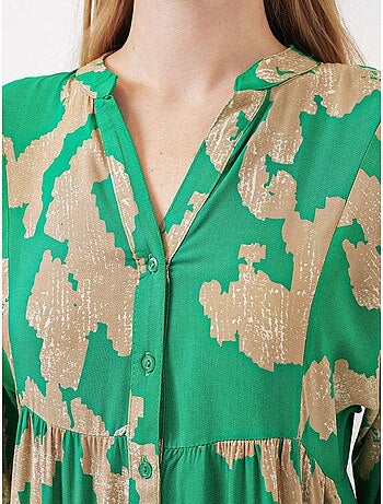 Robe longue imprimée à col en v bdart