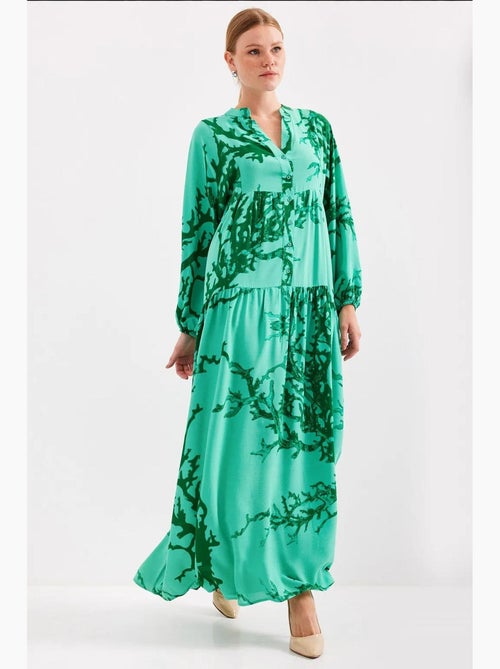 Robe longue imprimée à col en v bdart - Kiabi Robe longue imprimée à col en v bdart - Kiabi