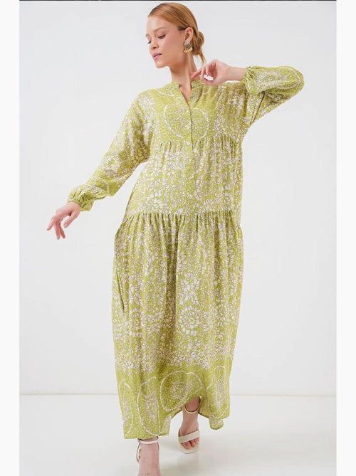 Robe longue imprimée à col en v bdart - Kiabi Robe longue imprimée à col en v bdart - Kiabi