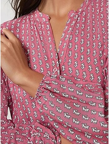 Robe longue imprimée à col en v hiccup