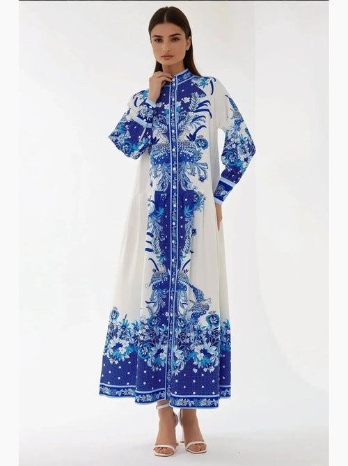 Robe longue imprimée à manches longues hiccup - Kiabi Robe longue imprimée à manches longues hiccup - Kiabi