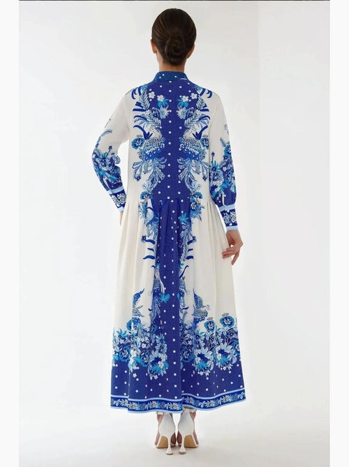 Robe longue imprimée à manches longues hiccup - Kiabi Robe longue imprimée à manches longues hiccup - Kiabi