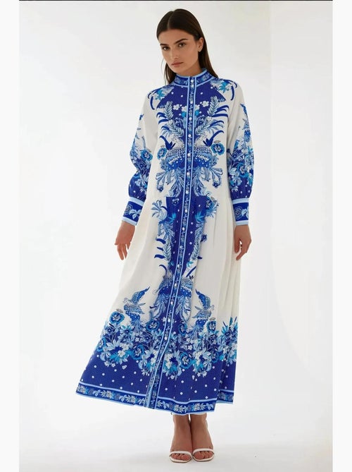 Robe longue imprimée à manches longues hiccup - Kiabi Robe longue imprimée à manches longues hiccup - Kiabi