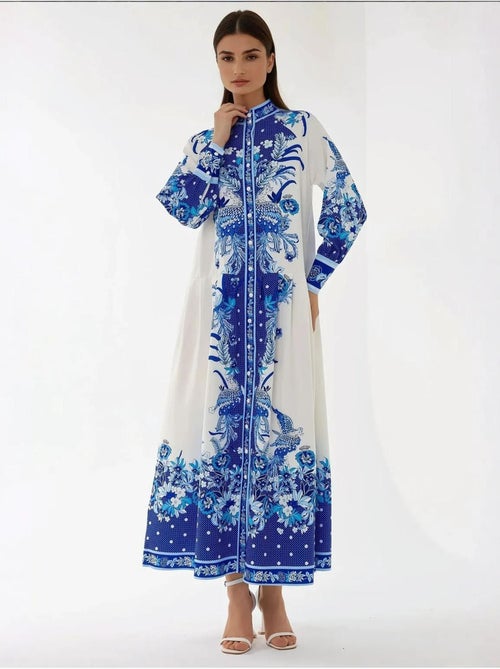 Robe longue imprimée à manches longues - Kiabi Robe longue imprimée à manches longues - Kiabi