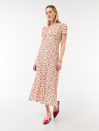 Robe longue imprimée all-over fine