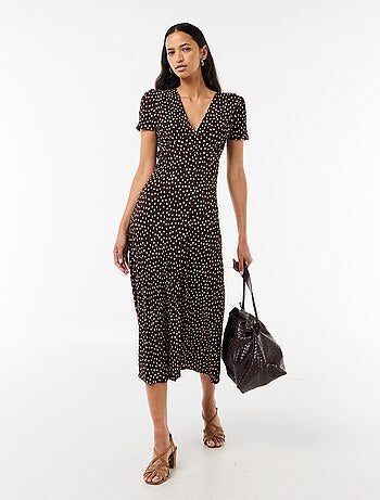 Robe longue imprimée all-over fine