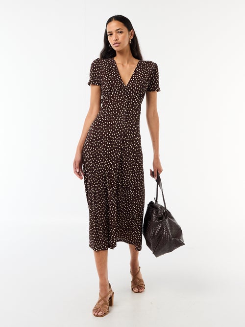 Robe longue imprimée all-over fine - Kiabi