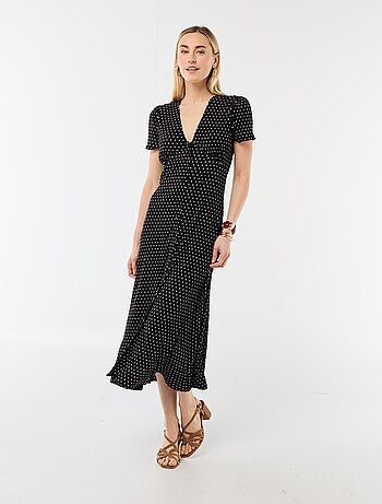 Robe longue imprimée all-over fine