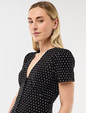 Robe longue imprimée all-over fine