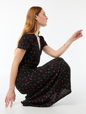 Robe longue imprimée all-over fine