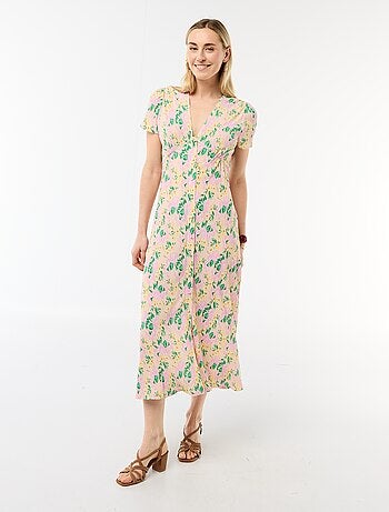 Robe longue imprimée all-over fine