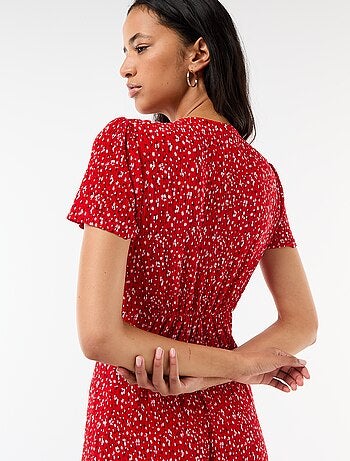 Robe longue imprimée all-over fine