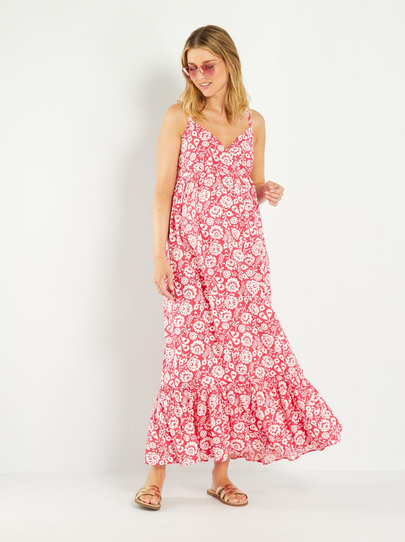 Robe longue imprimée grossesse Rose - Kiabi
