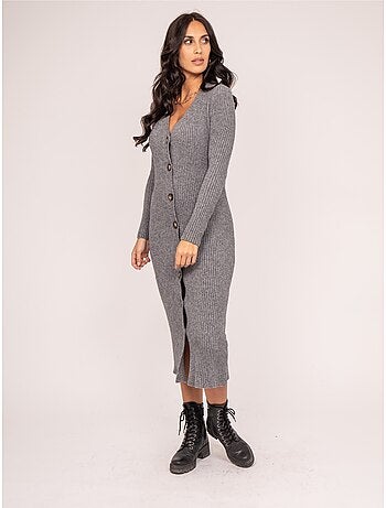 Robe longue maille côtelée IVERNY