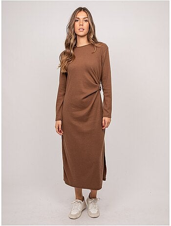 Robe longue maille douce drapé ilarisse