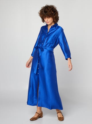 Robe longue matière lamée