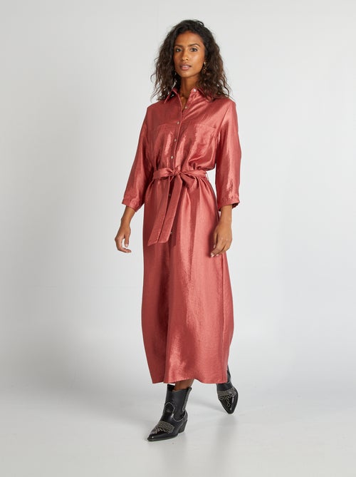 Robe longue matière lamée - Kiabi