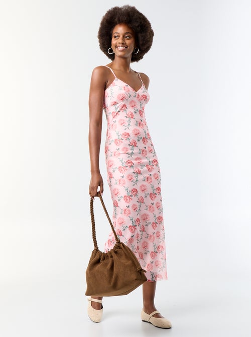 Robe longue motif à 'fleurs' - Kiabi