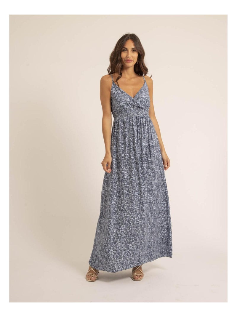Robe longue motifs ibalmie Bleu - Kiabi
