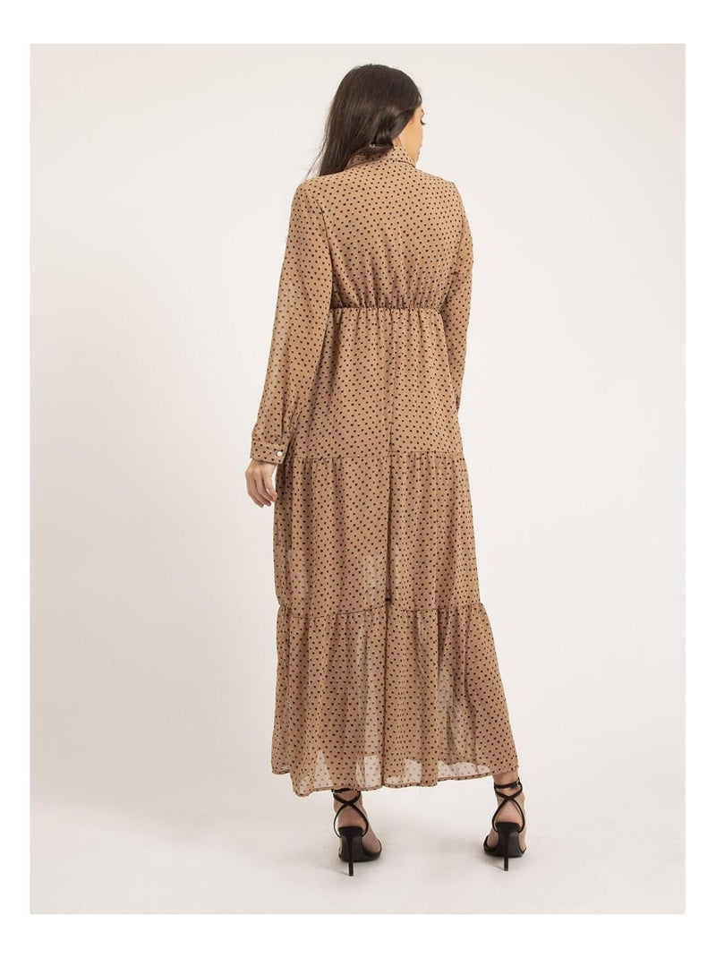 Robe longue motifs idyana Beige - Kiabi