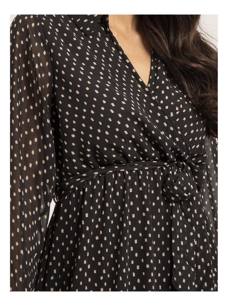 Robe longue motifs idyana Noir - Kiabi