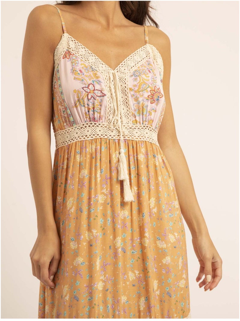 Robe longue motifs imalika Orange - Kiabi