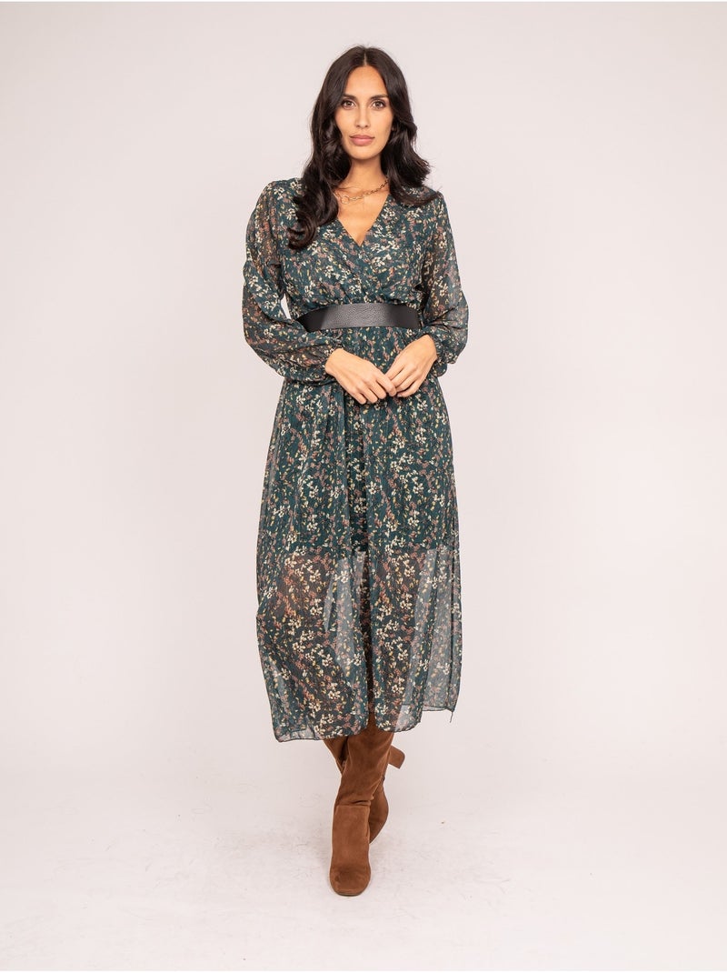 Robe longue motifs inca Vert - Kiabi