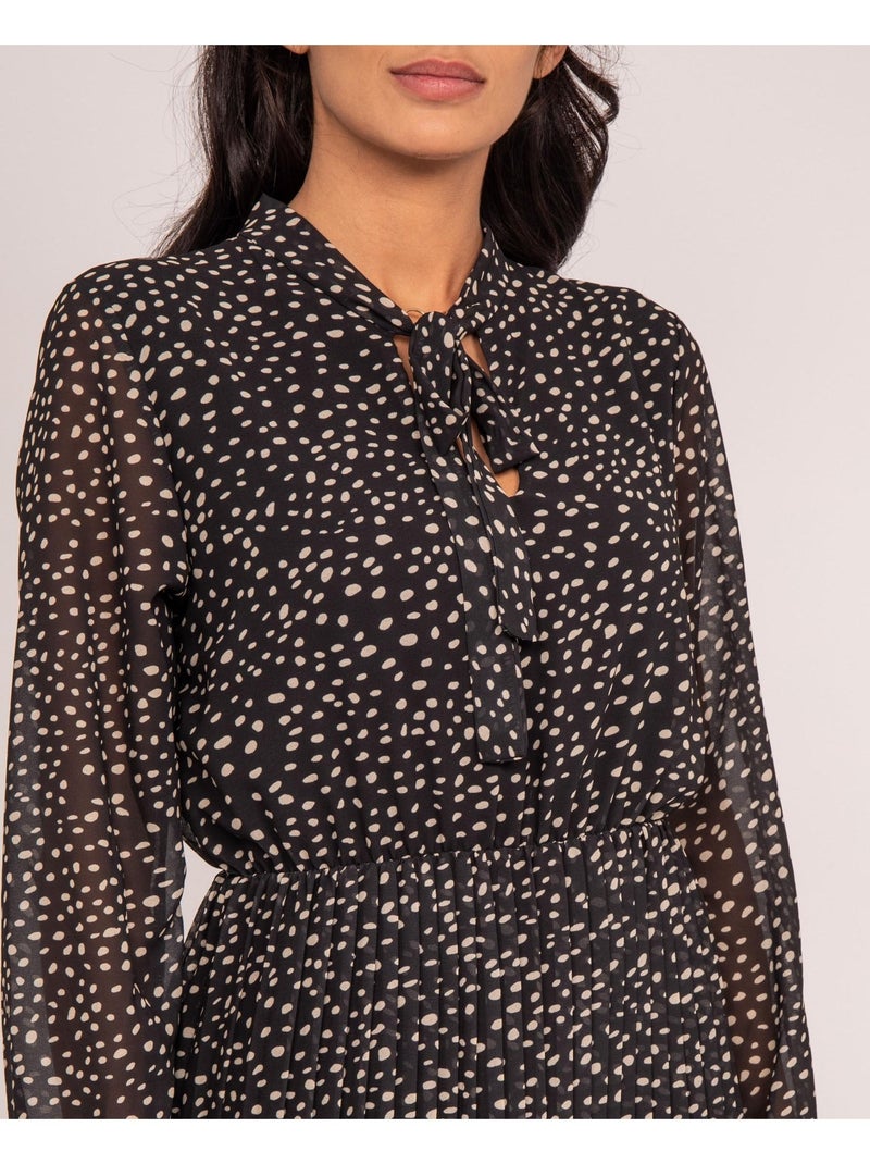 Robe longue motifs iold Noir - Kiabi