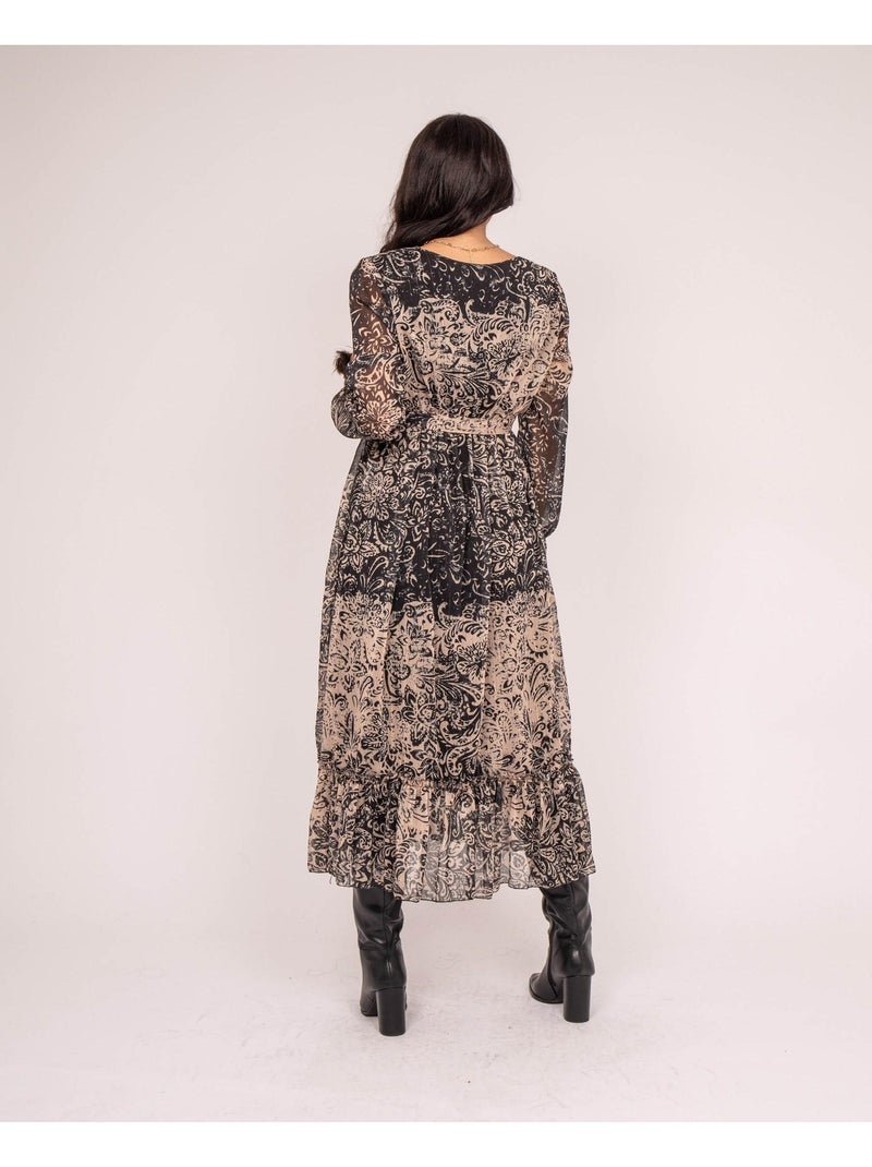 Robe longue motifs ivik Beige - Kiabi