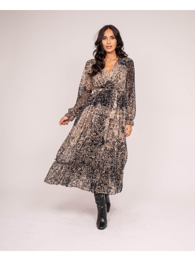 Robe longue motifs ivik Beige - Kiabi
