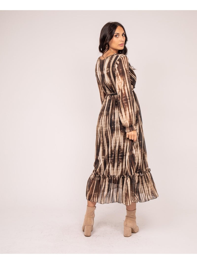Robe longue motifs izan Beige - Kiabi