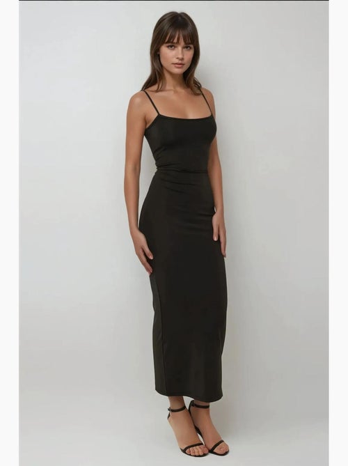 Robe longue moulante à col carré hiccup - Kiabi Robe longue moulante à col carré hiccup - Kiabi