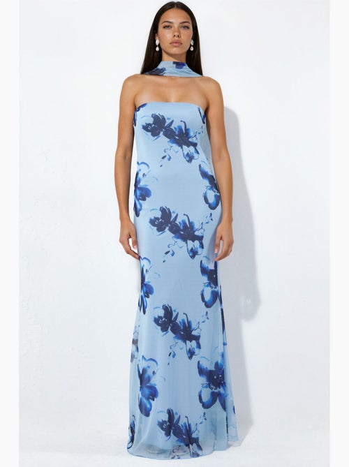 Robe longue moulante fleurie sans bretelles hiccup - Kiabi Robe longue moulante fleurie sans bretelles hiccup - Kiabi