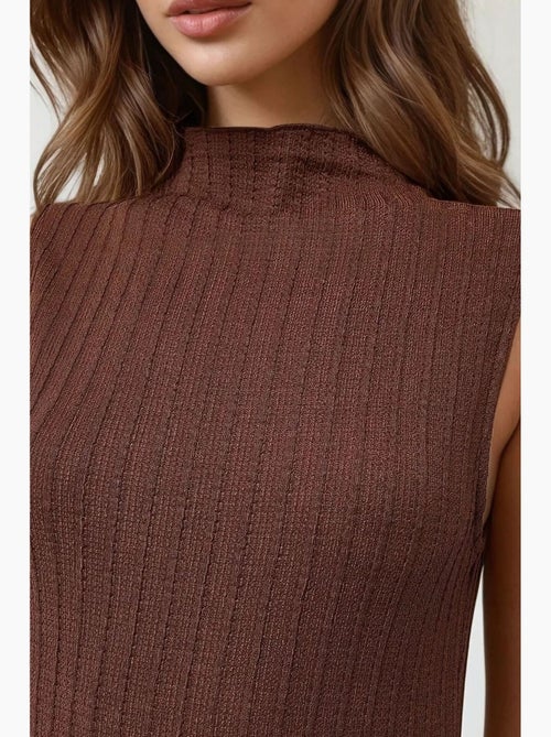 Robe longue moulante texturée à col licou hiccup - Kiabi Robe longue moulante texturée à col licou hiccup - Kiabi