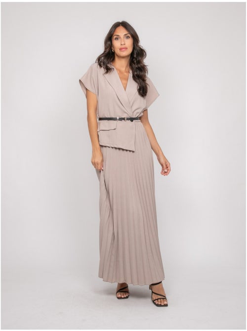 Robe longue plissée avec ceinture inara - Kiabi Robe longue plissée avec ceinture inara - Kiabi