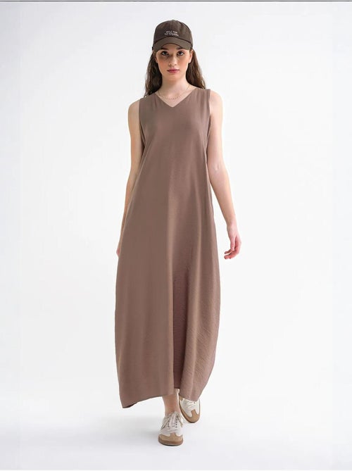 Robe longue sans manches à col en v et poches mixray - Kiabi
