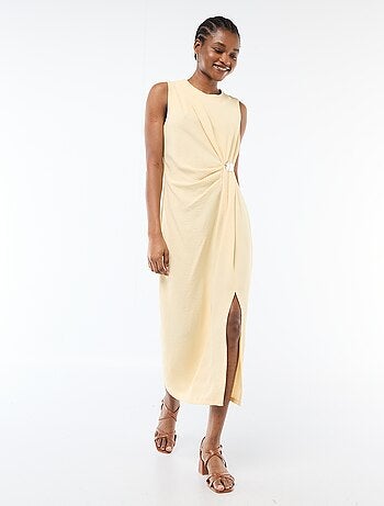 Robe longue sans manches avec effet drapé