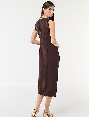 Robe longue sans manches avec effet drapé