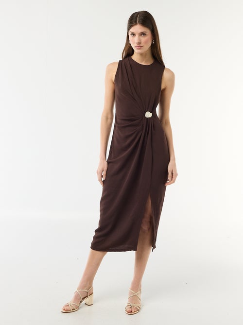 Robe longue sans manches avec effet drapé - Kiabi