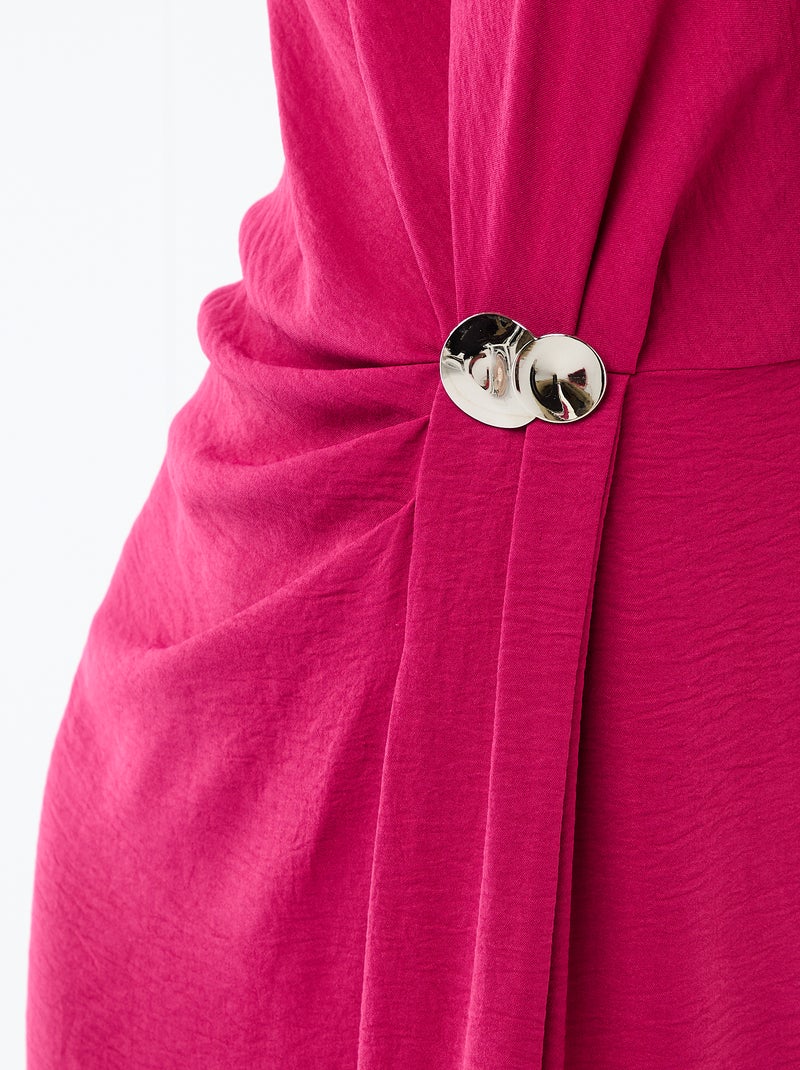 Robe longue sans manches avec effet drapé Rouge - Kiabi