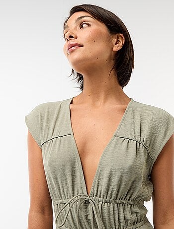 Robe longue sans manches avec nœud