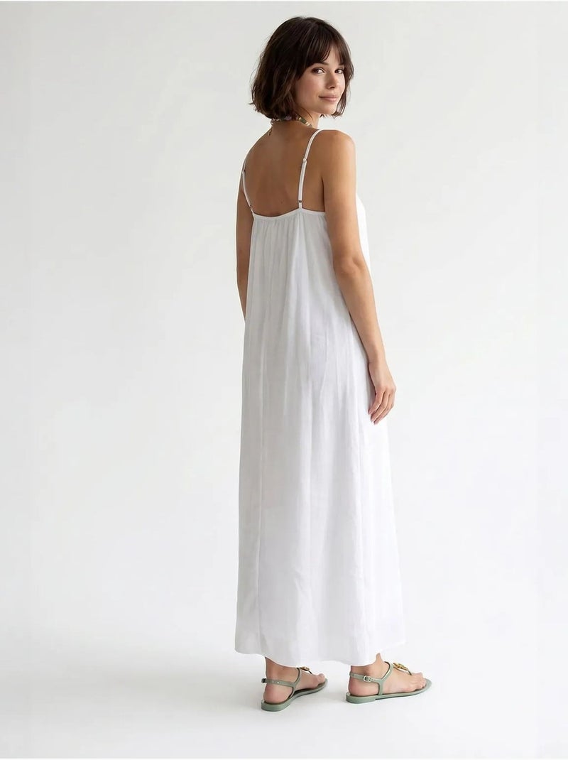 Robe longue sans manches coupe trapèze mixray Blanc - Kiabi