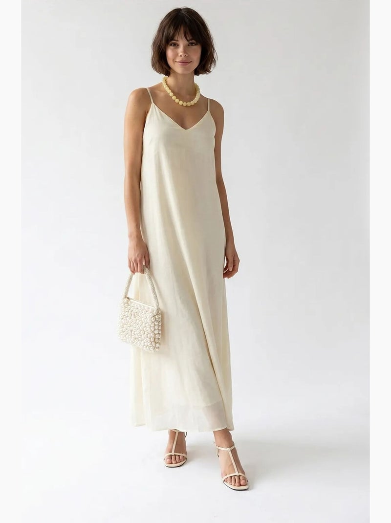 Robe longue sans manches coupe trapèze mixray Crème - Kiabi