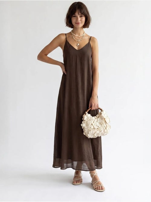 Robe longue sans manches coupe trapèze mixray - Kiabi