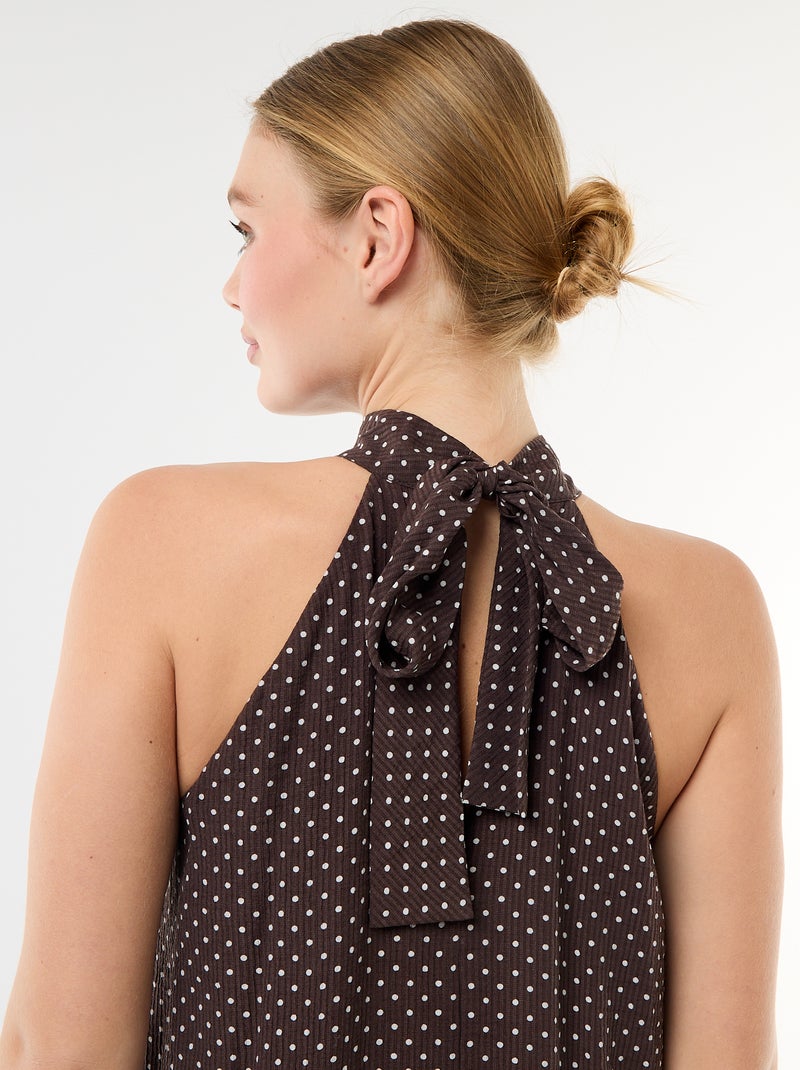 Robe longue sans manches Marron - Kiabi