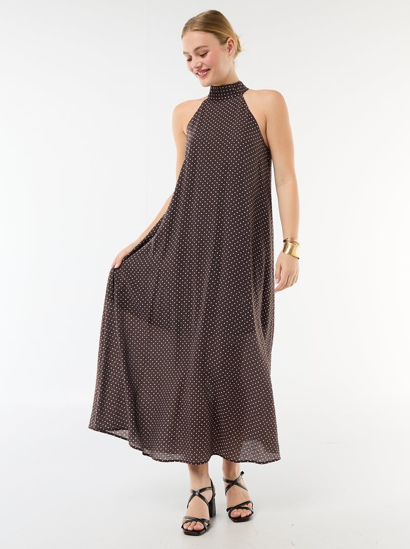 Robe longue sans manches Marron - Kiabi