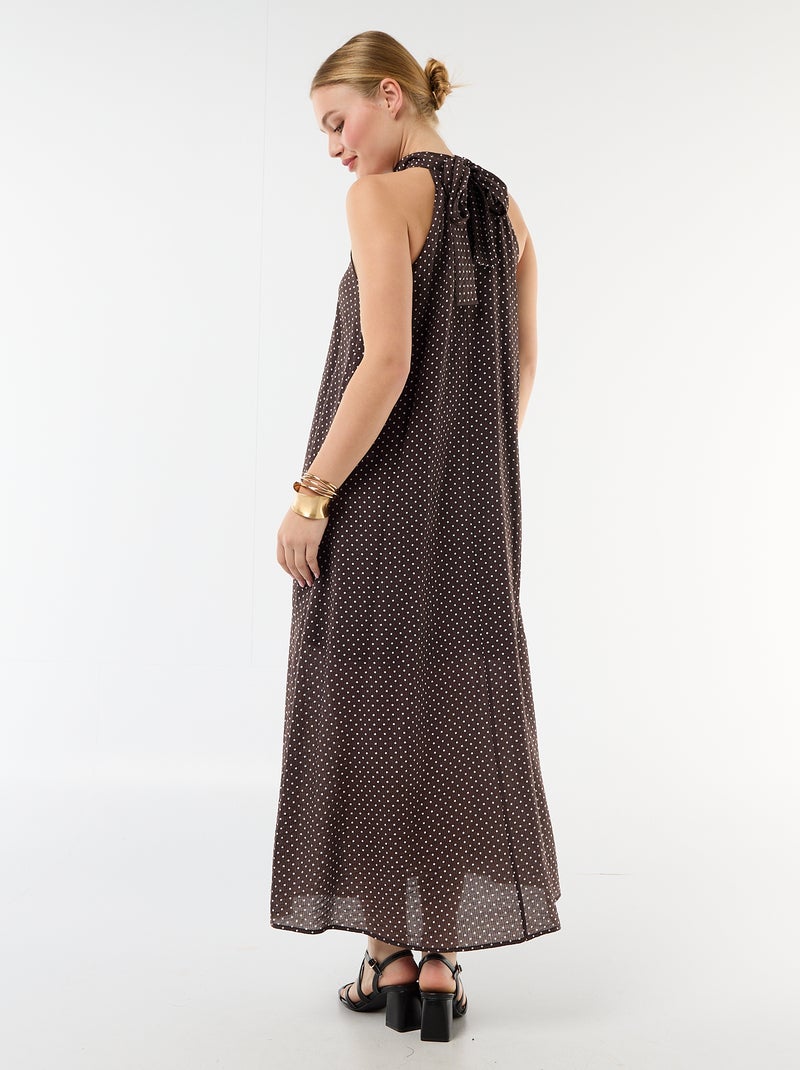 Robe longue sans manches Marron - Kiabi