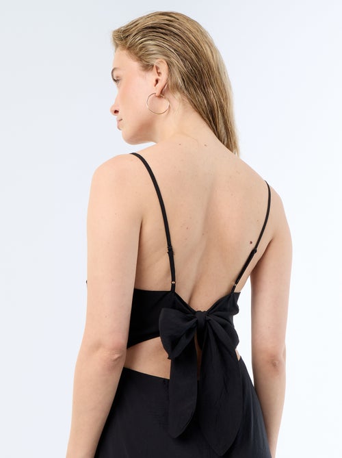 Robe longue satinée à fines bretelles - Kiabi Robe longue satinée à fines bretelles - Kiabi