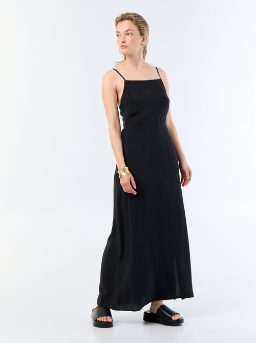 Robe longue satinée à fines bretelles - Kiabi Robe longue satinée à fines bretelles - Kiabi
