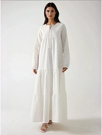 Robe longue texturée à col ras du cou hiccup